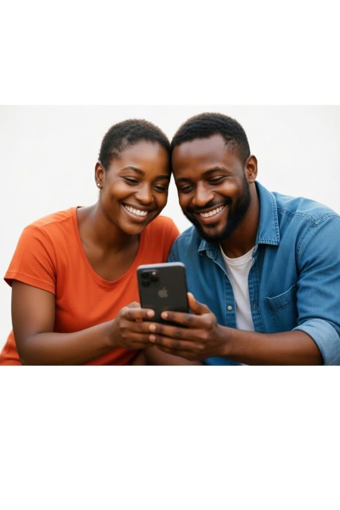 Couple consultant l’application